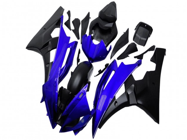 2006-2007 Yamaha YZF R6 Motorcycle Fairing - Blue Matte Black Canada