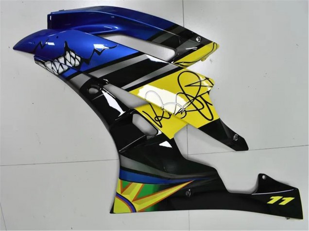 2006-2007 Yamaha YZF R6 Motorcycle Fairings - Blue Yellow Glossy Black Shark Canada
