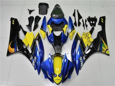 Purchase 2006-2007 Yamaha YZF R6 Motorcycle Fairings - Blue Yellow Glossy Black Shark Canada