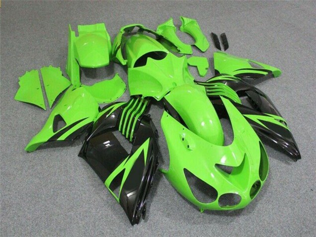 2006-2011 Kawasaki ZX14R ZZR1400 Motorcycle Fairing - Green Glossy Black Canada