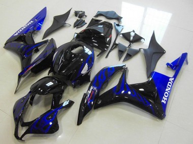 Purchase 2007-2008 Honda CBR600RR Motorcycle Fairings - Glossy Black Blue Flame Canada