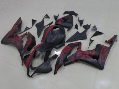 Purchase 2007-2008 Honda CBR600RR Motorcycle Fairings - Matte Black Red Skull with Stripe Canada