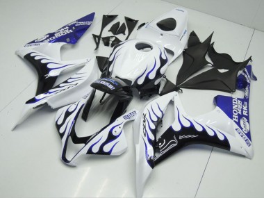 Purchase 2007-2008 Honda CBR600RR Motorcycle Fairings - White Blue Glossy Black Flame Canada