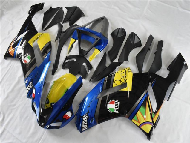 2007-2008 Kawasaki ZX6R Motorcycle Fairings - Blue Shark Canada
