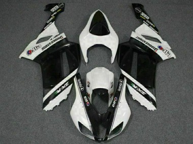 Purchase 2007-2008 Kawasaki ZX6R Motorcycle Fairings - Black White Elf Canada