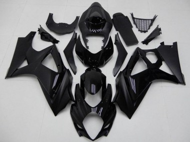 Purchase 2007-2008 Suzuki GSXR 1000 Motorcycle Fairings - Glossy Black Matte Black No Decal Canada