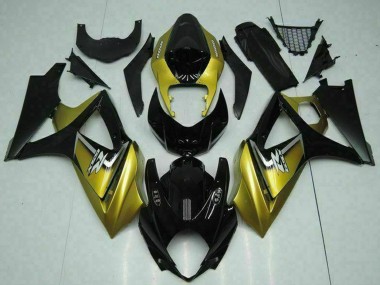 Purchase 2007-2008 Suzuki GSXR 1000 Motorcycle Fairings - Gold Glossy Black Silver Decal Canada