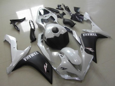 Purchase 2007-2008 Yamaha YZF R1 Motorcycle Fairings - White Matte Black Canada