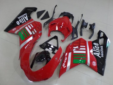 Purchase 2007-2014 Ducati 848 Motorcycle Fairings - Red Silver Green Glossy Black Alice Sandisk Canada