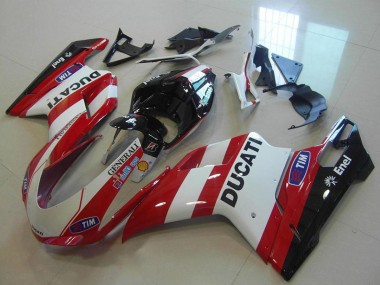 Purchase 2007-2014 Ducati 848 1098 1198 Motorcycle Fairings - White Red Black Generali Tim Canada