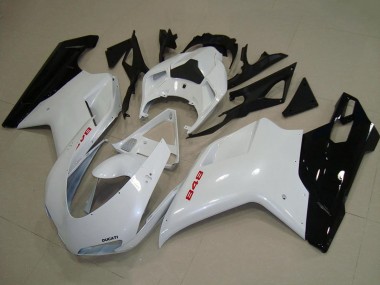 Purchase 2007-2014 Ducati 848 Motorcycle Fairings - White Glossy Black Canada