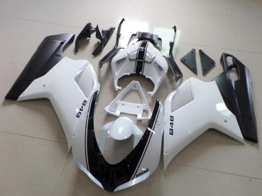 Purchase 2007-2014 Ducati 848 Motorcycle Fairing - White Matte Black Canada
