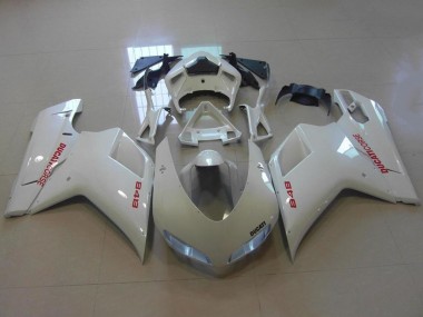 Purchase 2007-2014 Ducati 848 Motorcycle Fairings - Glossy White Red Decals Canada