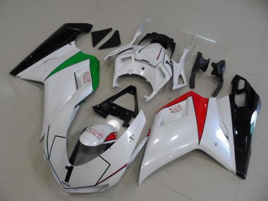 Purchase 2007-2014 Ducati 848 1098 1198 Motorcycle Fairings - Glossy White Red Green Glossy Black Canada