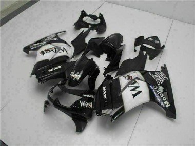 Purchase 2008-2012 Kawasaki EX250 Motorcycle Fairings - Glossy Black White West Canada