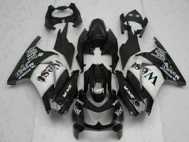 Purchase 2008-2012 Kawasaki EX250 Motorcycle Fairings - Glossy Black White West Canada