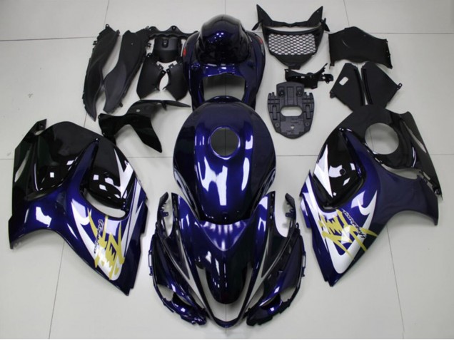 2008-2020 Suzuki GSXR 1300 Hayabusa Motorcycle Fairings - Dark Blue White Gold Canada
