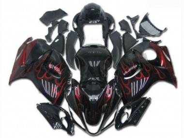 Purchase 2008-2020 Suzuki GSXR 1300 Hayabusa Motorcycle Fairings - Glossy Black Red Flame Canada