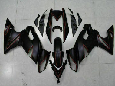 Purchase 2009-2011 Kawasaki EX650 Motorcycle Fairings - Matte Black Red Stripe Canada