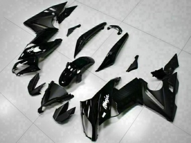 Purchase 2009-2011 Kawasaki EX650 Motorcycle Fairings - Glossy Black White Decal Canada