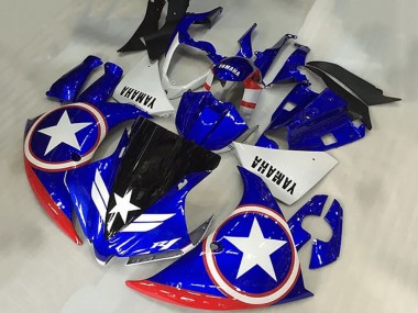 Purchase 2009-2011 Yamaha YZF R1 Motorcycle Fairings - Blue White Red Black Star Captain America Canada