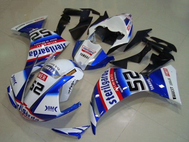 2009-2011 Yamaha YZF R1 Motorcycle Fairings - White Blue Red Black Sterilgarda Canada