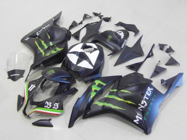 Purchase 2009-2012 Honda CBR600RR Motorcycle Fairings - Matte Black Blue Green Monster Canada