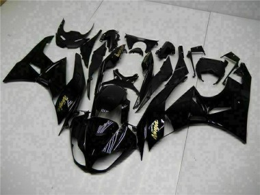 Purchase 2009-2012 Kawasaki ZX6R Motorcycle Fairings - Glossy Black Gold Ninja Canada
