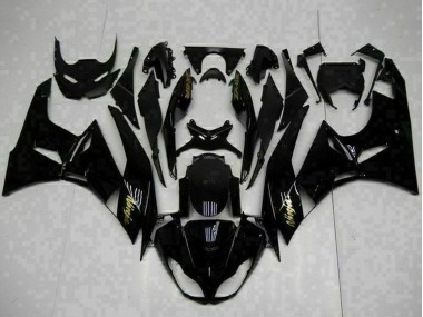 Purchase 2009-2012 Kawasaki ZX6R Motorcycle Fairings - Glossy Black Gold Ninja Canada