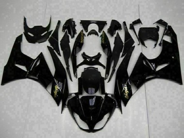 Purchase 2009-2012 Kawasaki ZX6R Motorcycle Fairings - Glossy Black Gold Ninja Canada