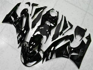 Purchase 2009-2012 Kawasaki ZX6R Motorcycle Fairings - Glossy Black White Ninja Canada