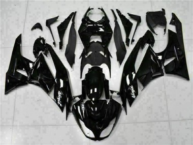 Purchase 2009-2012 Kawasaki ZX6R Motorcycle Fairings - Glossy Black White Ninja Canada