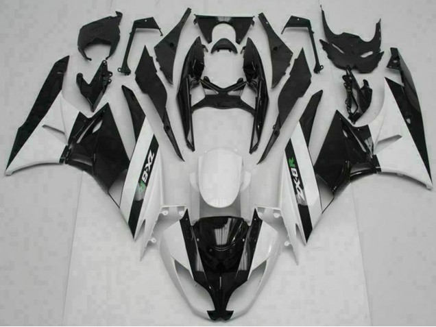 2009-2012 Kawasaki ZX6R Motorcycle Fairings - Glossy Black White Canada