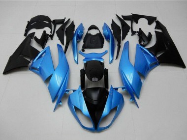 Purchase 2009-2012 Kawasaki ZX6R Motorcycle Fairings - Light Blue Glossy Black Canada