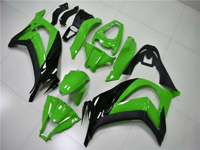 2011-2015 Kawasaki ZX10R Motorcycle Fairing - Green Glossy Black Canada