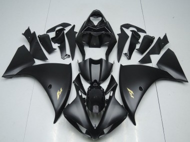 Purchase 2012-2014 Yamaha YZF R1 Motorcycle Fairings - Glossy Black Matte Black Gold Decals Canada