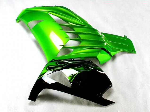 2012-2024 Kawasaki ZX14R ZZR1400 Motorcycle Fairing - Green Glossy Black Canada