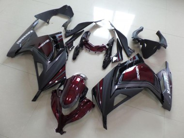 Purchase 2013-2018 Kawasaki ZX300R Motorcycle Fairings - Maroon Red Matte Grey Canada