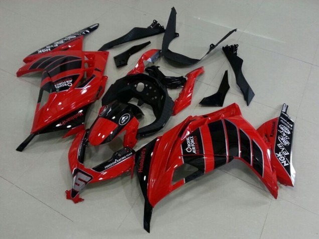 2013-2018 Kawasaki ZX300R Motorcycle Fairings - Red Black Air Force Canada
