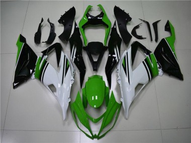 Purchase 2013-2018 Kawasaki ZX6R Motorcycle Fairings - Green White Glossy Black Canada