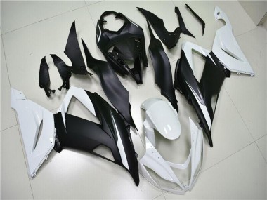 Purchase 2013-2018 Kawasaki ZX6R Abs Fairings - White Matte Black Canada