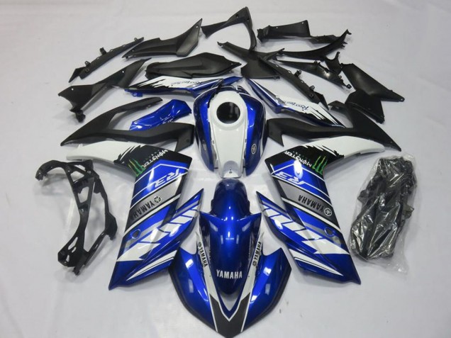 2015-2018 Yamaha YZF R3 Motorcycle Fairings - Blue White Black Green Monster Canada