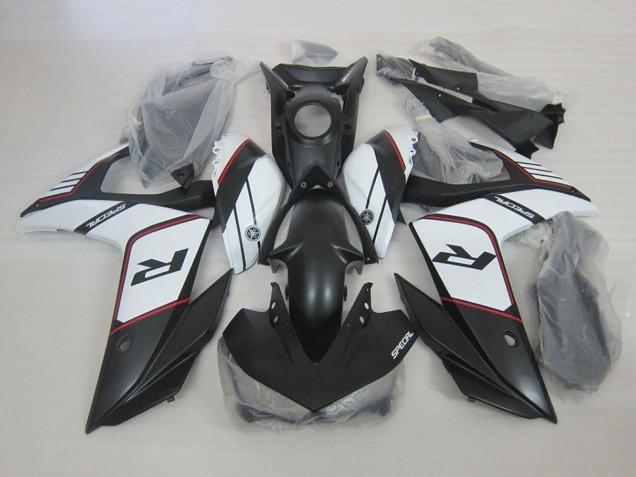2015-2018 Yamaha YZF R3 Motorcycle Fairings - White Matte Black Canada