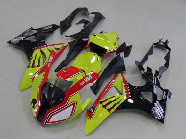 Purchase 2009-2014 BMW S1000RR Motorcycle Fairings - Neon Yellow Red Glossy Black Monster Canada