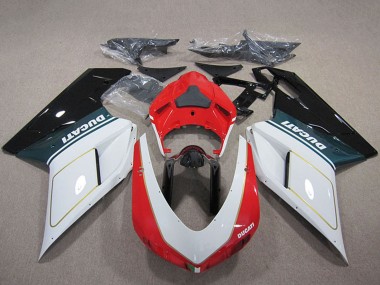 Purchase 2007-2014 Ducati 848 1098 1198 Motorcycle Fairing Kits - White Red Glossy Black Canada