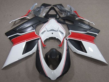 Purchase 2007-2014 Ducati 848 1098 1198 Motorcycle Fairings - White Red Matte Black Marvic Canada