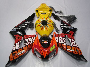 Purchase 2004-2005 Honda CBR1000RR Motorcycle Fairing - Yellow Orange Glossy Black Repsol Rossi 46 Canada