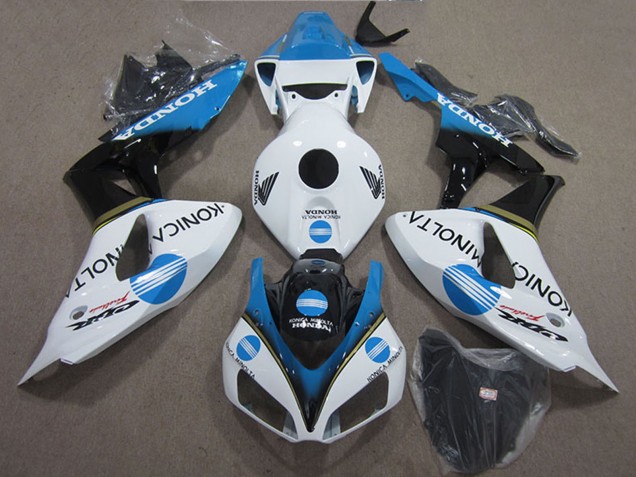 2006-2007 Honda CBR1000RR Motorcycle Fairings - White Light Blue Glossy Black Konica Minolta Canada