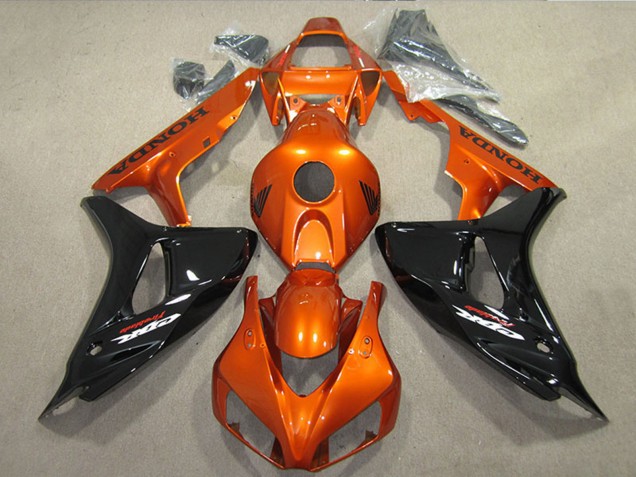 2006-2007 Honda CBR1000RR Motorcycle Fairings - Orange Glossy Black Canada