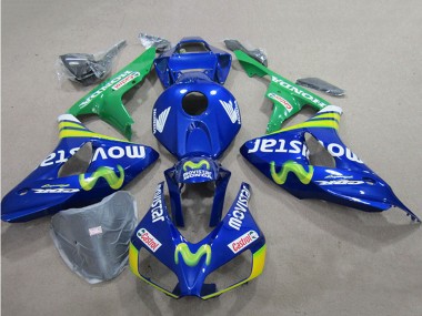 Purchase 2006-2007 Honda CBR1000RR Motorcycle Fairings - Blue Green Yellow MoviStar Castrol Canada